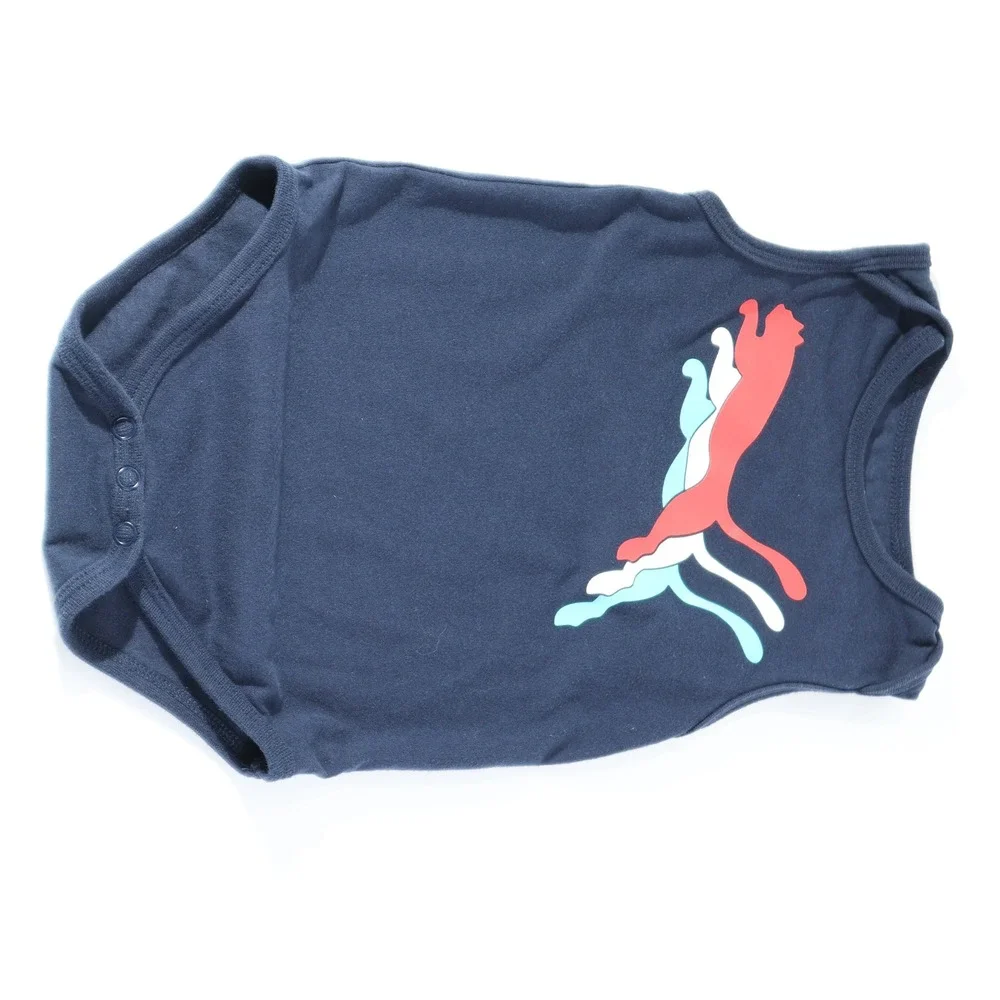 Puma Baby Boys Navy Blue Sleeveless Triple Cat Logo Bodysuit 18M